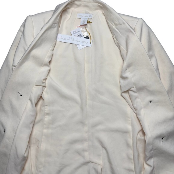 House of Harlow 1960 | Women | Cream Swan Open Front Blazer | Size Small - Picture 8 of 13